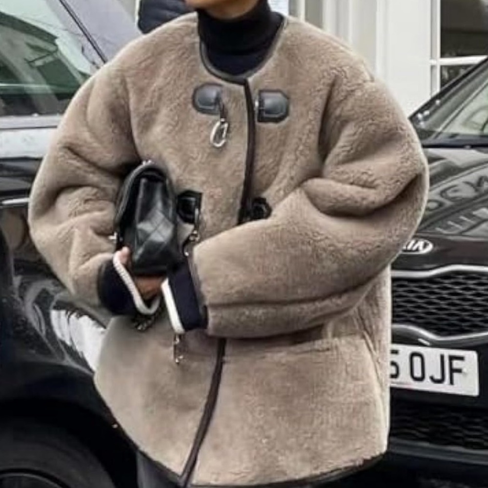Women's Tan Shearling Jacket